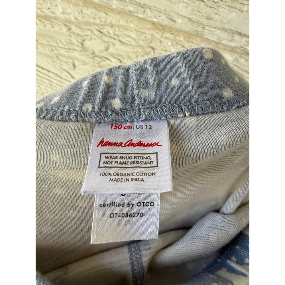 Hanna Andersson Kids Blue‎ Polar Bear Organic Cotton Pajama Set Size 12/14 160cm